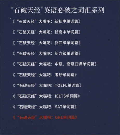 Shi Po Tian Jing Big Mouth Bar GRE Vocabulary Chapter