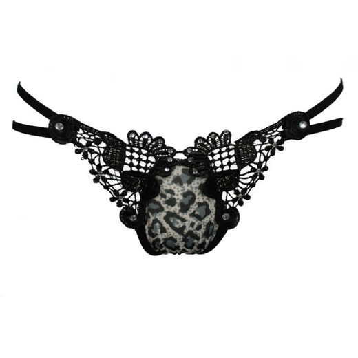 Sexy panties leopard print sexy thong seductive charming lace transparent hollow women's low waist red one size