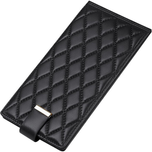 WILLIAMPOLO Emperor Paul Wallet Women's Card Bag Women's Lambskin Long Ultra-Thin Multi-Card Card Bag Diamond Business Card Clip Bag Black