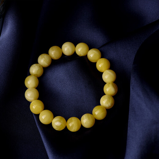 Jiale Amber Beeswax Bracelet Women's Amber Bracelet Single Circle Bead Natural No Baked No Optimization Birthday Gift for Girlfriend First Generation Beeswax About 7-8g About 8.5+mmA0214