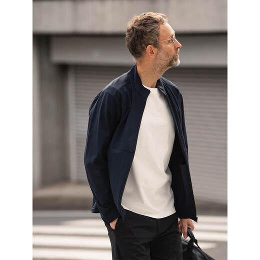 Pflege der Lord Navigator -Serie Frühlings- und Sommerjacke Herrenstand Halsband Casual Pendler Stretch Leichtgewicht Jacke 7568 Schwarz M