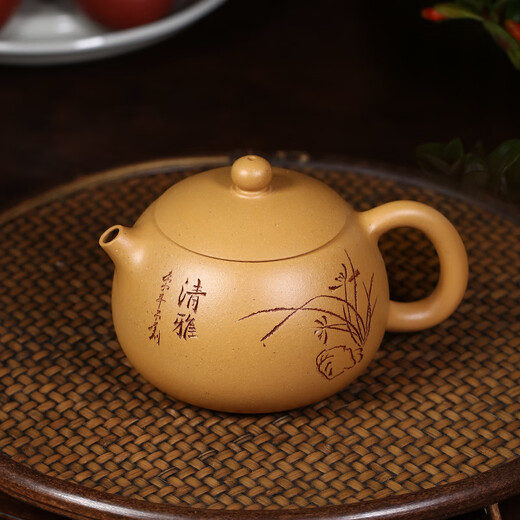 Hidden Pot World, Golden Section Mud, Yixing Xishi Purple Clay Teapot, Purely Handmade Small Capacity Single Teapot, Lanxin Xishi Teapot, Lanxin Xishi Teapot