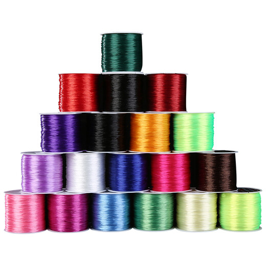 Avini Beaded Rope Elastic Cord Bracelet Rubber Band Bracelet Rope Beaded Bracelet Cord Rose Red (Garnet Special Color) 60m