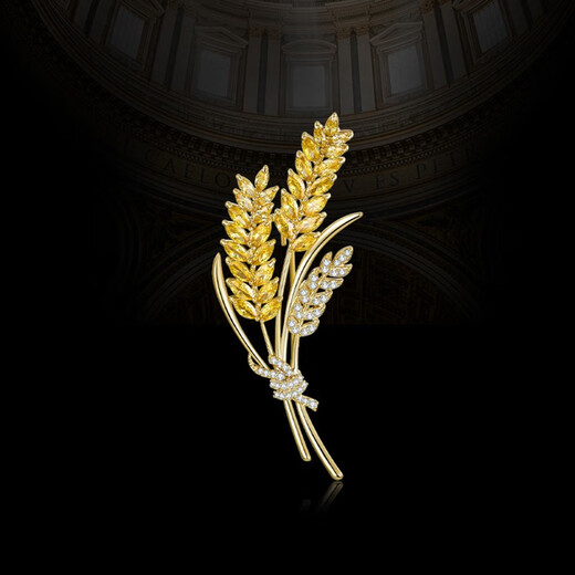Kamalun (KAMALUN) wheat ear brooch, high-end women's luxury pin, suit coat, fashion accessories, corsage badge, birthday gift for girlfriend, wheat ear brooch + brand gift box, no engraving