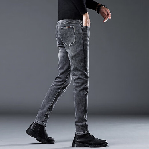 Jeep Spirit Business Jeans Men's Fall Nouveau lâche droite Young grande taille Pantalon masculin décontracté 1049r Gray plus polece 29