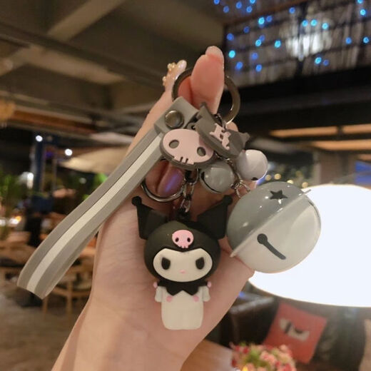 卡通布丁狗钥匙扣锁匙扣网红女可爱创意礼品个性玩偶车钥匙挂件 【长耳兔+铃铛】钥匙扣