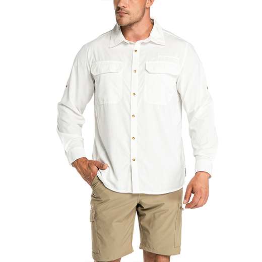 33000 ft Nordic outdoor quick-drying shirt for men, lightweight, highly breathable, waterproof, loose, large size, summer long-sleeved fishing shirt 031, light khaki M European size (suitable for 160-180 Jin Jin equals 0.5 kg)