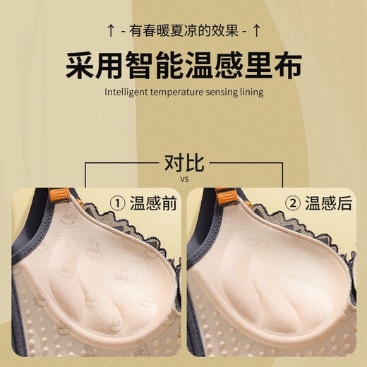 Langsha Underwear Women's Small Breast Push-Up Bra No Wire Bra Collecting Top Breast Support Adjustable Anti-Sagging Vest Sakura Pink 34/75AB (Thin at the Top and Thick at the Bottom)