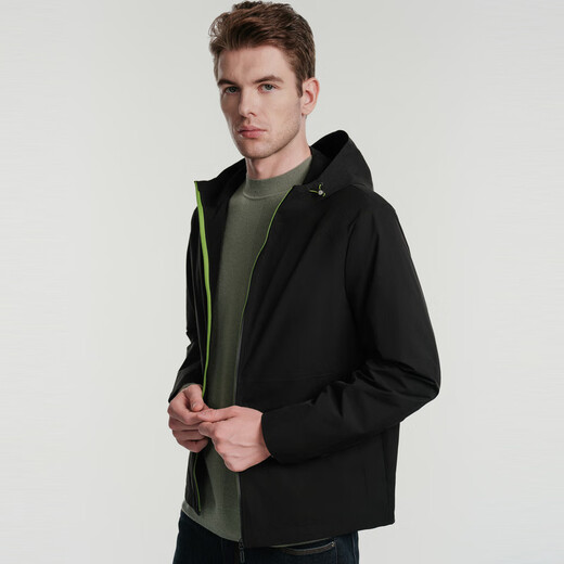 Jinba Men's Automne et Hiver Hooded Color Youth Youth Simple Style Courte courte nkde3878 Black L