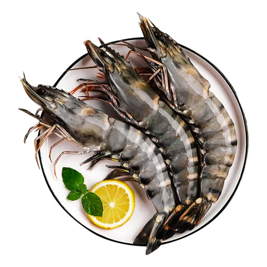 Mr. Fishman's domestically produced live frozen black tiger shrimp, net weight 1.8 Jin, equal to 0.5 kg, 36-45 pieces, salt-frozen single-frozen fresh shrimp, barbecue prawns