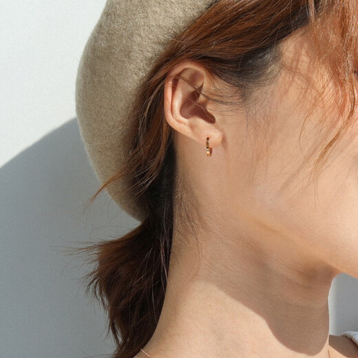 Chow Sang Sang small hoop earrings mint series 18K color gold basic plain hoop earrings 91978E pricing