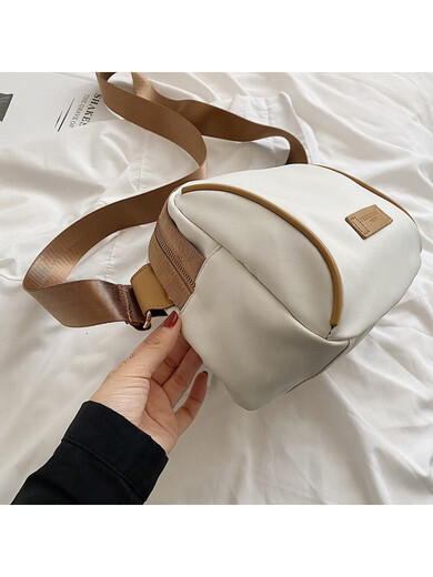 Buchao Meow Messenger Bag Women's Mini Bag New Casual Oxford Cloth Shoulder Bag Versatile Fashion Lightweight Niche Shell Bag Khaki