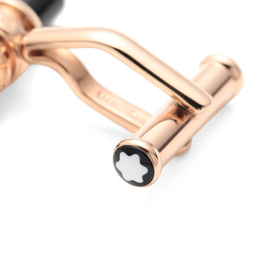 万宝龙MONTBLANC袖扣玫瑰金色黑色113395【礼物 同价618】