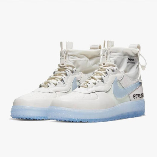 耐克（NIKE）男子Air Force 1空军一号高帮休闲鞋板鞋 AF1运动鞋海外直邮 CJ1381-100 白蓝 38.5