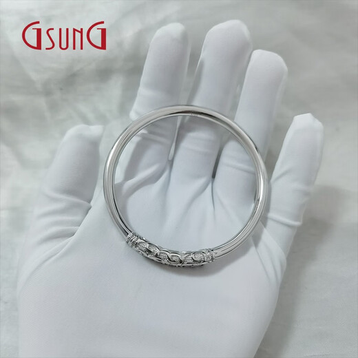 GsunG Platinum Gold Hoop Bracelet PT950 Open Round Bracelet for Men and Women Platinum Couple Style Gold Hoop Bracelet Customized Products Contact Customer Service