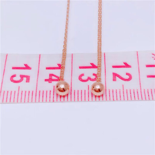 Fat Donglai's same ear wire color gold 18k gold Kamasana Russian 585 purple gold new trend ball ear wire (pair of rose gold)