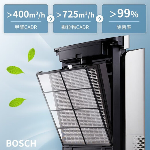 BOSCH German Bosch air purifier household high-end formaldehyde removal, sterilization, purification, pet hair and humidification all in one KJ700F-A7800N 700H C2 silver model (with humidification function)