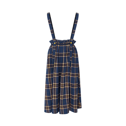 Two or Three Things Ghost Daily Spring New Retro Plaid Pleated Suspender Skirt Plaid S