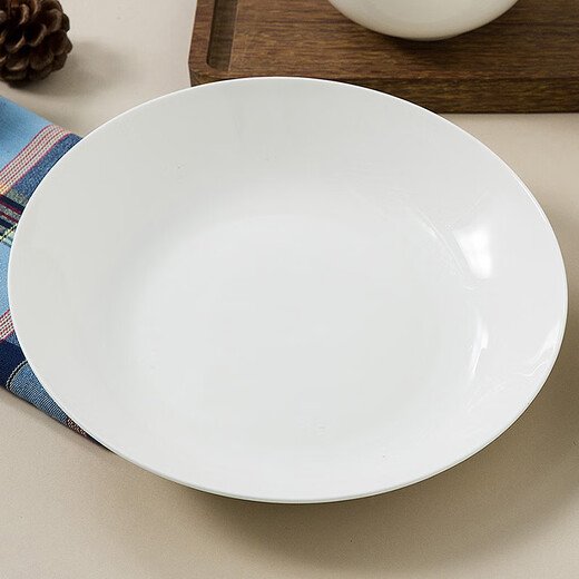 Sky Top bowls, plates, ceramic bone china tableware set, household housewarming rice bowls, plates, 4 servings, pure white, 8 pieces