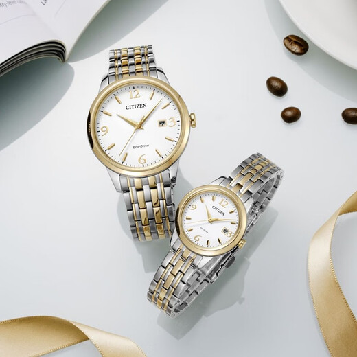 CITIZEN watch men's Japanese and Korean watch light kinetic energy white plate day display steel belt business fashion New Year gift BM7304-59A