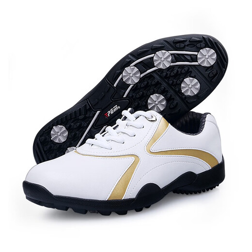 PGM golf shoes for men, classic sports shoes, casual non-slip shoes, gold XZ016 40
