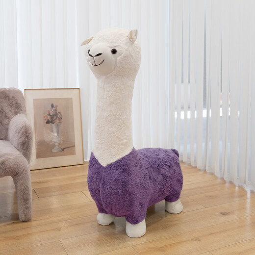 Mantenga lindo taburete de muñeca de montura de alpaca asiento de animal muñeca con ruedas regal de cumpleaños de juguete de lujos de lujo para mujeres desmontables 1.12m