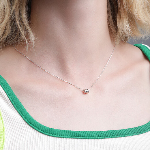 Luxury Beads Spot Sparkling PT950 Platinum Small Waist Necklace for Women Platinum Niche Clavicle Chain Couple Pendant 45cm-3.94g