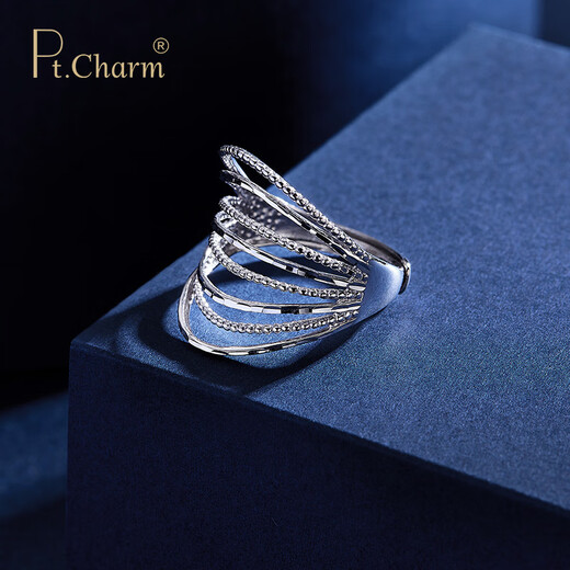 Pt.Charm new product pt950 platinum ring women's wedding platinum ring women's platinum ring for girlfriend's birthday gift live female ring 5.8-5.9 g ready stock