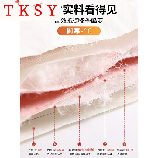 TKSY narrow straight-leg denim down pants for women's outer wear in winter 2026 new thickened and warm Northeast cold-proof wide-leg cotton pants blue 29