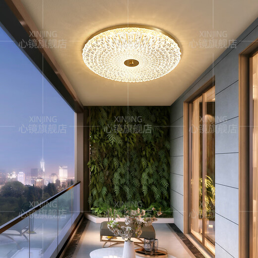 
Heart mirror full copper ultra-thin outdoor ceiling light villa entrance door ceiling light simple aisle terrace balcony lamp waterproof courtyard light X3895-500/round shape