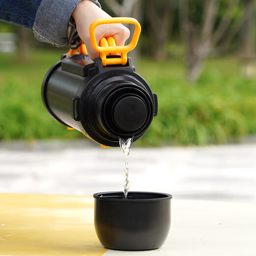 Bloqueo de bloqueo (bloqueo/bloqueo) Gran capacidad, manija portátil de tres tazas, cordón extraíble, olla de aislamiento de olla de boca ancha LHC1477DGRY- 1.8L