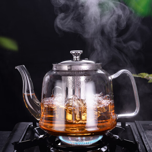 玻璃茶壶套装家用耐高温加厚大容量茶具烧水过滤泡茶水壶冲煮茶器 葫芦壶450ml(建议1到2人使用)