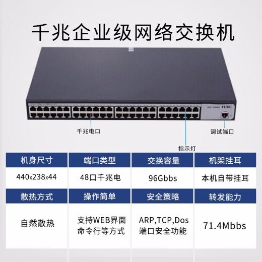 H3C 48-port full Gigabit Layer 2 WEB network managed enterprise-class network switch S1848G