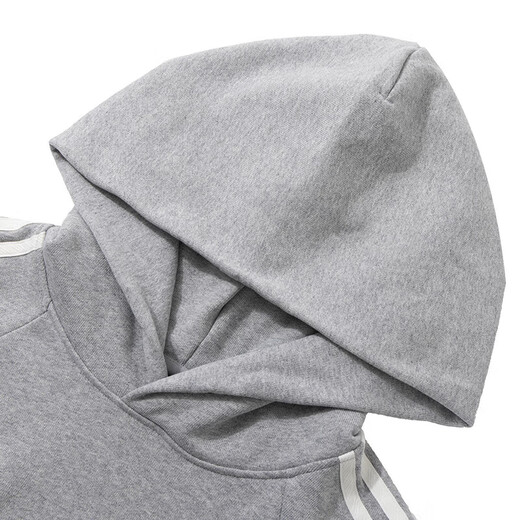 阿迪达斯（adidas）卫衣男装女装2024秋冬季新款加绒保暖运动服连帽防风外套休闲套头 JI6636中麻灰 L