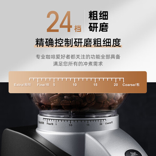 Solis Bean Grinder Coffee Machine Electric Grinder Household Hand-Brewed Coffee Bean Grinder 1661 Fully Automatic 24-speed Precision Adjustment 300g Large Capacity Bean Warehouse
