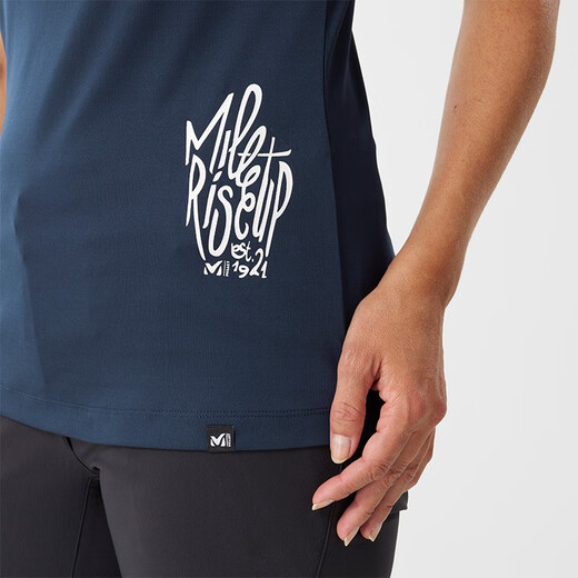 觅乐（MILLET）MILLET觅乐春季新品户外运动速干T恤女士透气圆领短袖 MIV9757 宝石蓝-7317 XS
