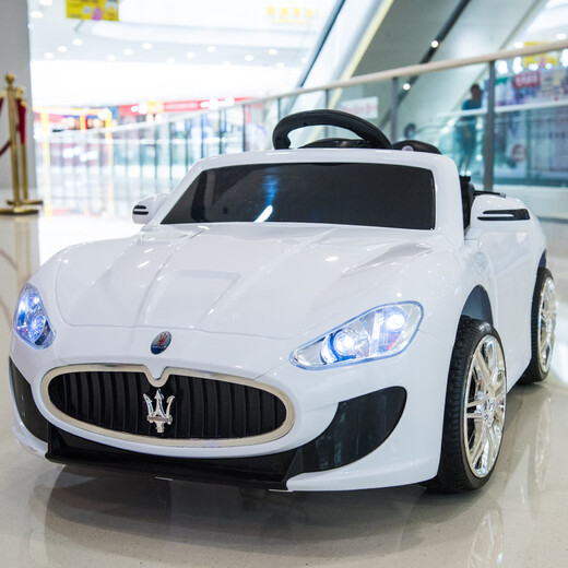 Love child Maserati children's electric car four-wheel with remote control car can sit in a child's stroller baby toy car can sit in a person Maserati four-wheel drive paint powder full function - leather seat + large lithium battery