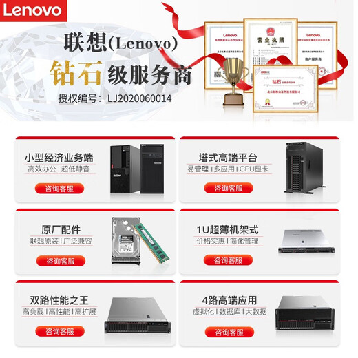Lenovo Server Host SR650/WR3220G2 Rack-Typ 2U Chassis Dual-Channel Xeon Data Desk Collection Library Virtualisierung Computer komplettes Maschinenunternehmen Anpassung 2 Goldmedaillen 6230 40 Kerne 80 Threads 2.1g 64g480g Solid State + 2 Blöcke 4Traid1