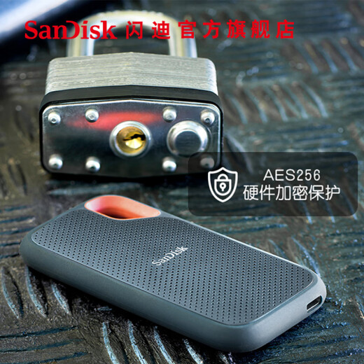 闪迪（SanDisk） Type-C接口NVMe高速SSD移动固态硬盘E61存储USB3.2Gen2 黑色 高速读取1050MB/S 至尊极速卓越版2TB（送收纳包）