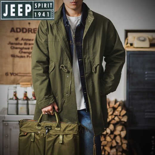 JEEP SPIRIT workwear American M51 parka fishtail field windbreaker military green coat cloak jacket men's mid-length military green L