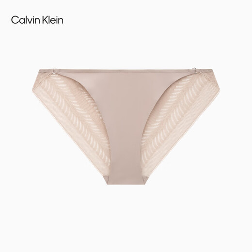 Calvin Klein内衣女士ck舒适弹力轻盈顺滑性感蕾丝比基尼三角内裤女QF7549AD K6B-暖沙黄 1条 S