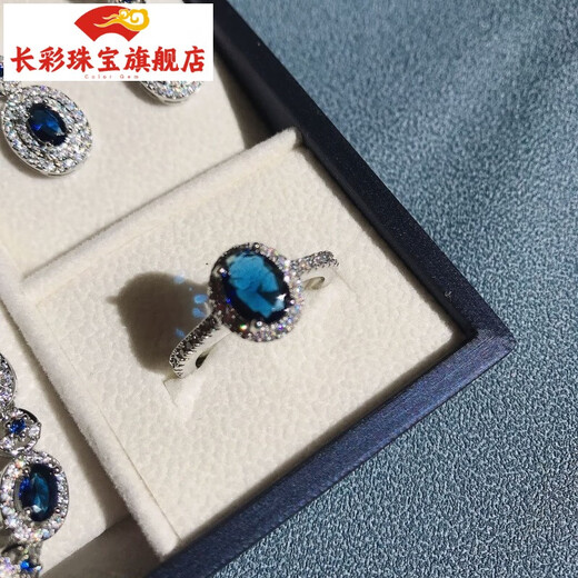 Long-color tanzanite necklace for women, sterling silver, full of diamonds, sapphire, light luxury lady's jewelry set, dinner party, flower ring, tanzanite blue