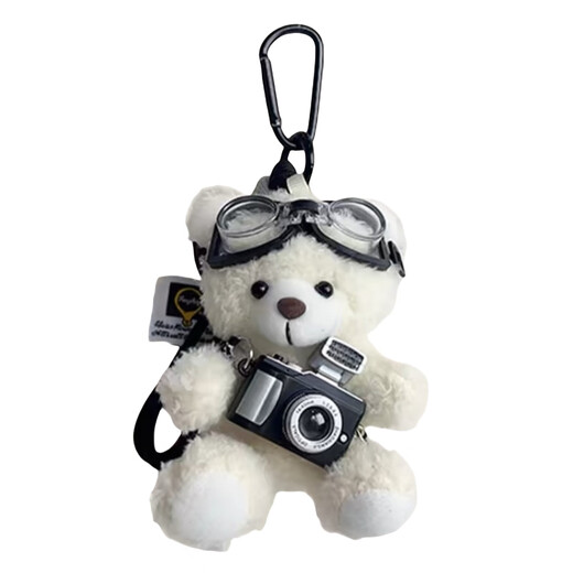 Tboml flash caméra ours sac pendentif sac en peluche sac de poupée clés de poupée mignon sac écolière de poupée pendante 520 cadeau flash cadeau