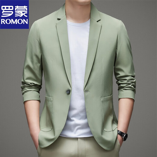 Romon Light Luxury Ice Silk Casual Suit Men's Summer Thin 2025 New Business Men's Single Suit Jacket Sun Protection 829 Gray L 175