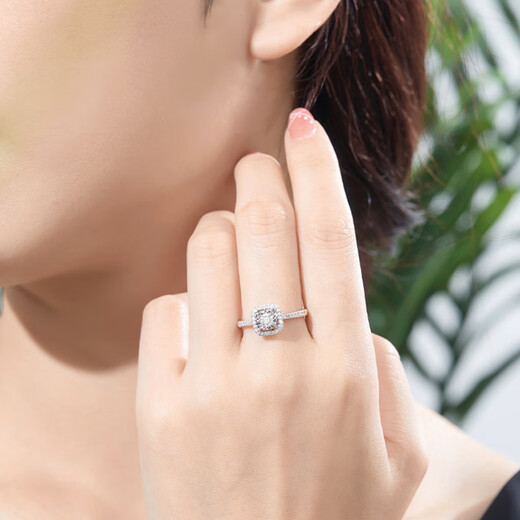 Diamond birthday gift 1 carat effect PT950 platinum diamond ring female proposal wedding diamond ring 15#