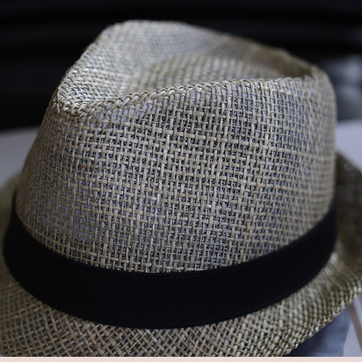 Tochino Summer Paille Chapeau de protection solaire Men's Sun Couple Sorties Chapeaux de sortie pour les jeunes Pêche extérieure Grande tête circonférence Sunshade Courte courte du soleil CEULLE GRENE BEEUR LEAUSE LEUX LA TAILLE L (58-62CM)