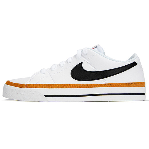 Nike (Nike) Chaussures masculines 2025 Nouvelles baskets de mode d'été Sports basses à l'usure Sports et chaussures décontractés Chaussures Skateboard Court hérité / marron blanc / demi-taille 43