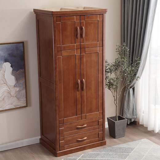 Armoire pour enfants en bois massif petit appartement de style chinois moderne 2 portes à double ouvre chambre à coucher de rangement de rangement 6623 # blanc plus bleu 2 porte x assemblage