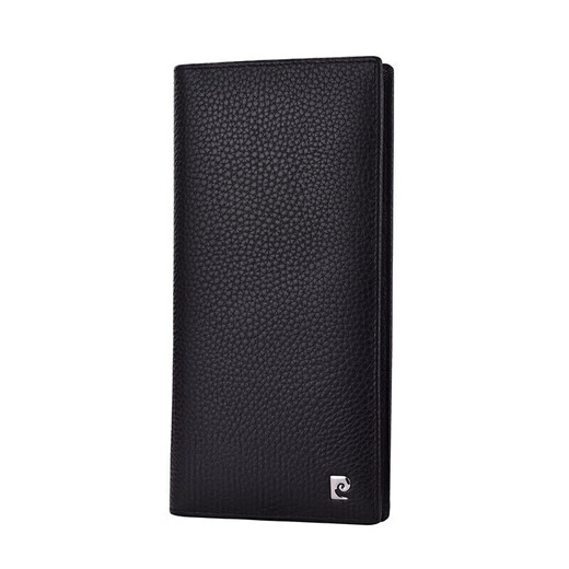 Pier Cardin Wallet Herren Langer Geschenkbox Top-Schicht Cowide 2-fach Ticket Clip Business Wallet Vatertag Geschenk Schwarz