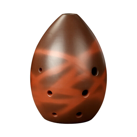 永田七星埙 乐器埙 八孔梨形熏烧红陶演奏埙  初学埙乐器 配埙教程 底座 指法表 绒布袋 F调7cm*10cm